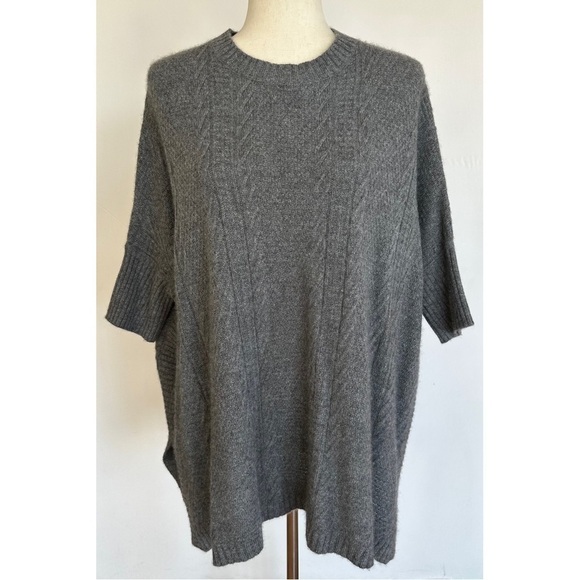 Cynthia Rowley Cashmere Gray Sweater Oversized Short Sleeve XS/S - Picture 4 of 15
